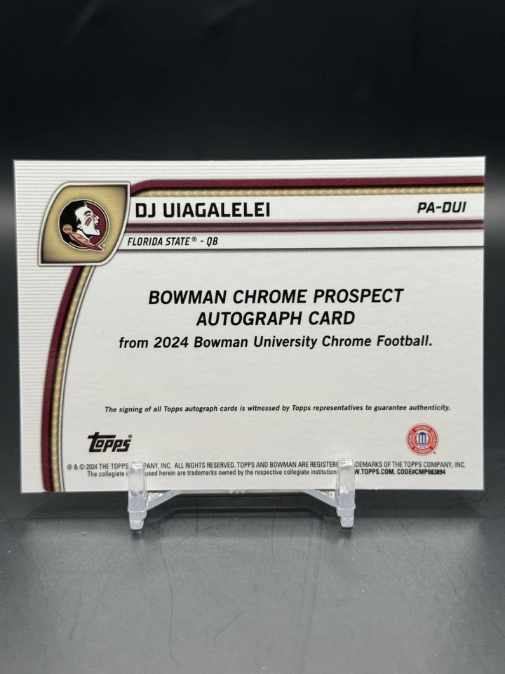 2024 Bowman Chrome U DJ Uiagaleiei Gold Shimmer Auto /50 #PA-DUI - Image 2 of 3