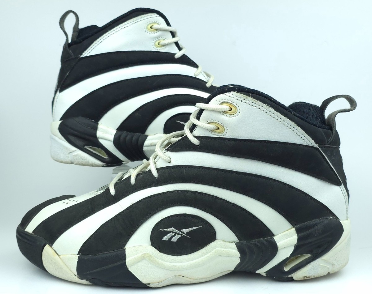 VTG 1995 Reebok Mens 10 Shaqnosis OG Black White Basketball 