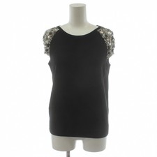 Womens Valentino VALENTINO Knit Short Sleeve Bijou Wool Black AN42 ECD002 Ladie