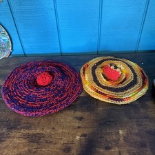 Handmade Crochet Hats with Pom Pom Multicolor