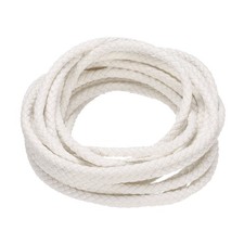 5 Yards 5mm Round Braided Leather Cord Six-Strand for Crafts White