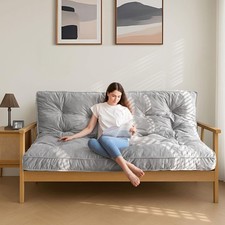 6" Futon Mattress Full Size, Velvet Thick Futons Sofa Couch Bed, Versatile Floor