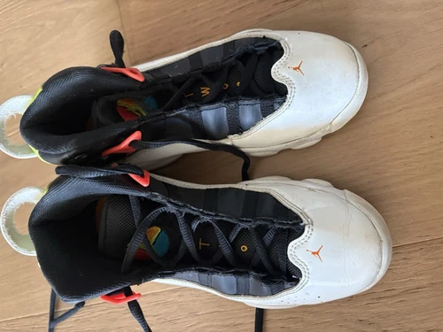 Nike Air Jordan 6 anelli sneakers nero bianco verde 323431 038 bambino taglia 2 anni