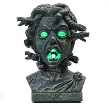 12 inch Electronic Animated Medusa Bust,Indoor/Outdoor Brown - Snake Head