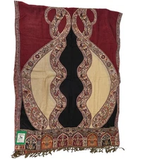 Kashmiri Shawl Paisley Wool Blend Scarf Wrap Tapestry Made in India 74x27