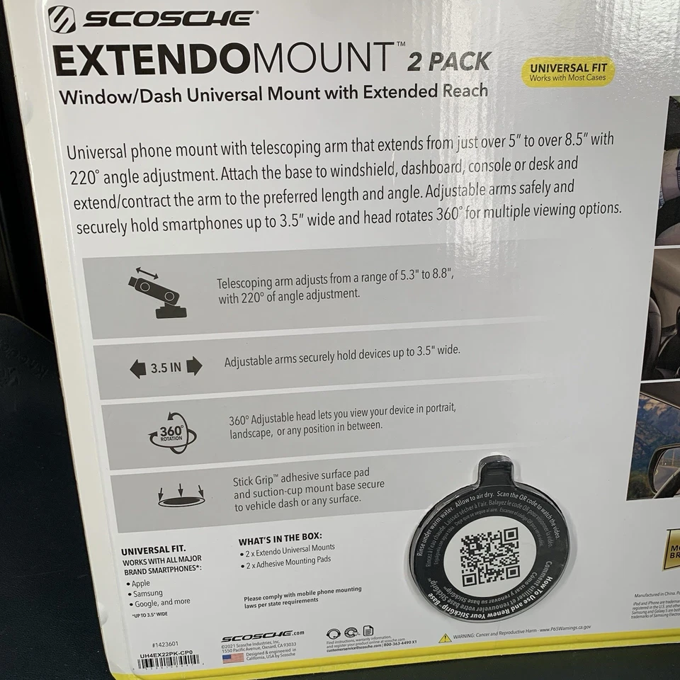 Scosche ExtendoMount Window Dash Universal Phone Mount Apple Samsung Extendo - Image 4 of 4