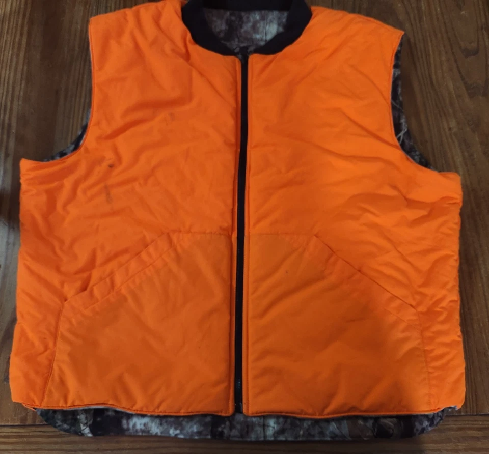 Cabela's Mens Reversible Camo Fire Orange Hunting Vest Size XL Outdoors Gorpcore - Image 3 of 4