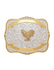 Crumrine Western Belt Buckle Kids Rooster Bead Edge 3 1/4 x 4 1/2 384D