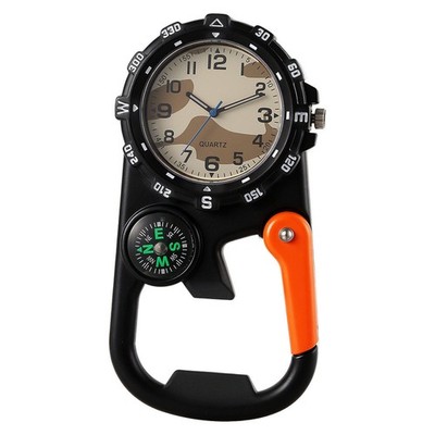 Unisex Quartz Clip On Carabiner Watches High-Definition Display Outdoor Work Use