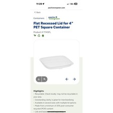 pactiv pwp yy4sfl 4in Square Flat Recessed Lid vlesr 960 count