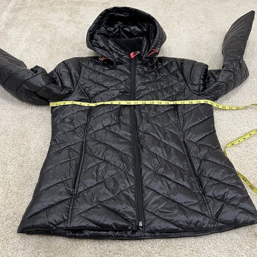 Tek Gear Warm Tek Hooded Quilted Puffer Jacket Coat Black Women’s Size Large - Picture 21 of 22
