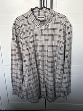 Barbour Gilling Check Short Long Sleeved Tailored Fit Stone Marl XXL 24” P2P New