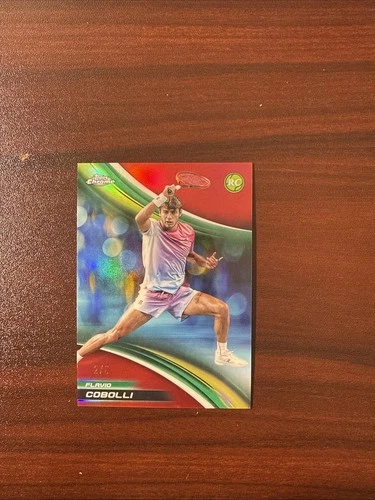 2025 Topps Chrome Tennis Flavio Cobolli Red Refractor Rookie 2/5 RC SSP #48