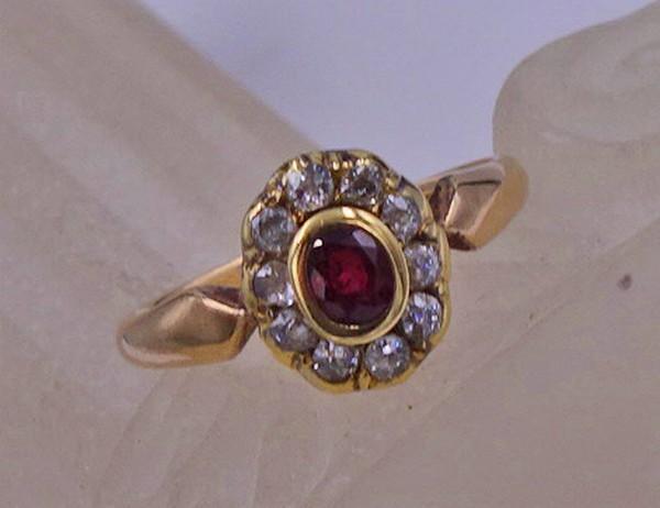 * Ruby ring ring with ruby brilliant diamond 0.40… - image 4