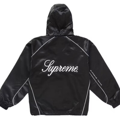supreme satin hooded track jacket mサイズ Supreme Satin Hooded Track Jacket Black 100% Authentic Size L