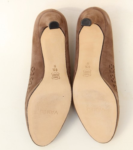 Zapatos de bombeo VANELI Filler para mujer marrón gamuza bronceada cuero tacón alto 6,5N - Imagen 6 de 8
