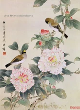 Chinese 100% real natural silk thread,su hand embroidery kits:birds flower 10.5"