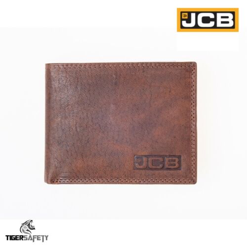 JCB Mens Brown 100% Genuine Leather RFID Blocking High Quality Fold Over Wallet - Picture 1 of 1