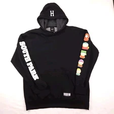 HUF x South Park Black Hoodie Men's Large Graphic Logo Kangaroo Pocket