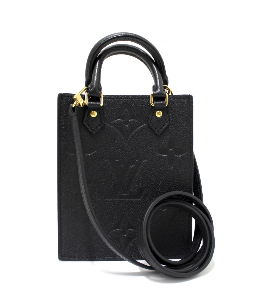 Authentic Louis Vuitton Black Monogram Empreinte Leather CarryAll