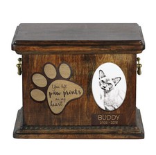 Burma Cat - urn for cat ashes, urn for cat with photo, personalized cat ashes bo