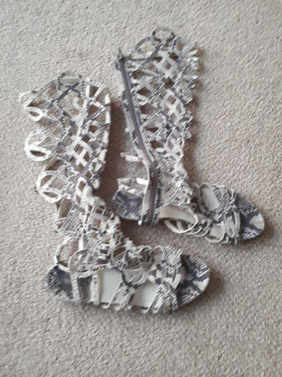 stuart weitzman Grecian Style Python Print Sandal… - image 1