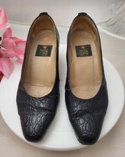 Vero cuoio Shoe Faux Croc Leather Heel Pumps Black 37 1 /2"