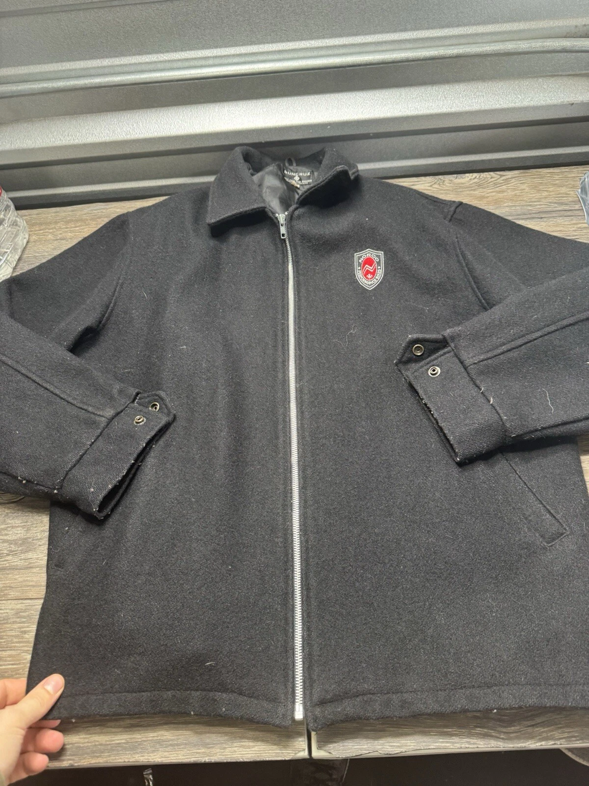 Suncruz Wool Jacket Mens L Full Lined Mid Length Zipper Vintage