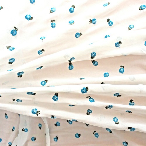 Lencería floral bordada de gasa crepe transparente chal tela blanca 60" yarda - Imagen 6 de 8