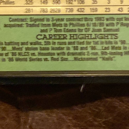 1991 Donruss Len Dykstra Philadelphia Phillies 523 Missing “.” After The INC - Picture 22 of 24