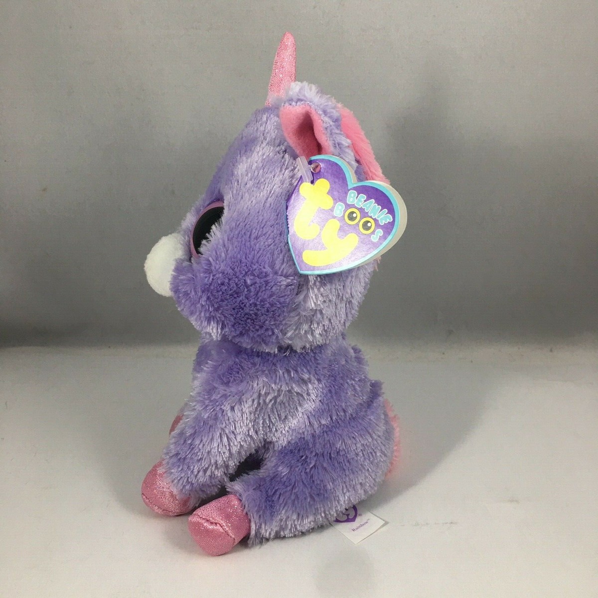 TY Beanie Boos - RAINBOW the Lavender Unicorn (6 Inch) NEW MINT