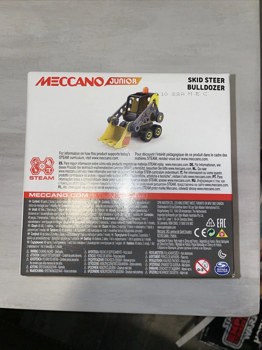 Meccano Junior, Skid Steer STEAM Model Building Kit, for Kids Aged 5 and Up