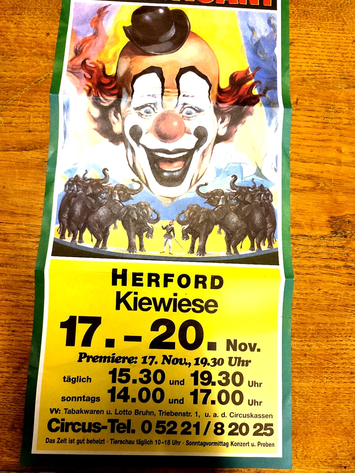 Circus Sarrasani Plakat Herford Zirkus Cirque Circo Ladenhänger Elefanten - Bild 2 von 4