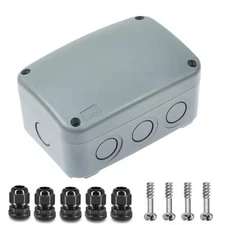 Plastic Waterproof Electrical Junction Box Outdoor Cable Case 125x86x62mm Gray