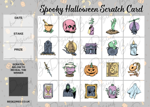 NEW for 2023 Spooky Halloween Scratch Cards Fundraising Cards for Small Business - Picture 1 of 1