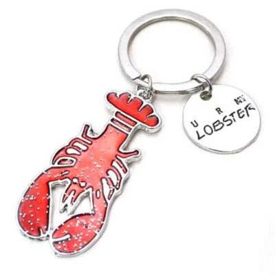 Novelty Metal Red Lobster Keyring - Ideal FRIENDS Gift - NEW Silver Red - Image 1 of 3
