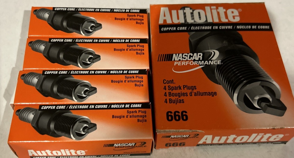 Autolite 666 Nascar Performance Copper Core Spark Plugs- Box of 4