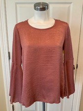 Allison Joy Pink W/ Flounce Sleeve Shirt, Size S