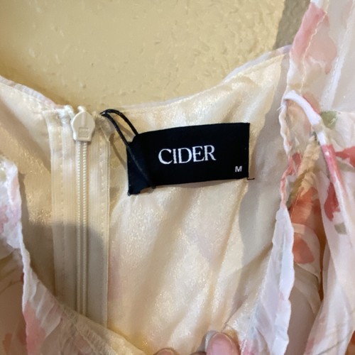 Cider Women's M Floral Ruffle Halter Mini Dress NWT cottage fairy coquette - Picture 3 of 7