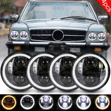 4pcs 5.75 Halo Led Headlights Hi-lo Beam For Mercedes-benz 380sl 450sl 560sl