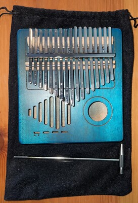 BLUE Kalimba Thumb Piano 17 Keys Finger Piano with Bag Tuner Hammer