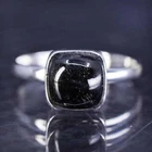 Size 9.5, vintage sterling silver 925 handmade band ring with onyx