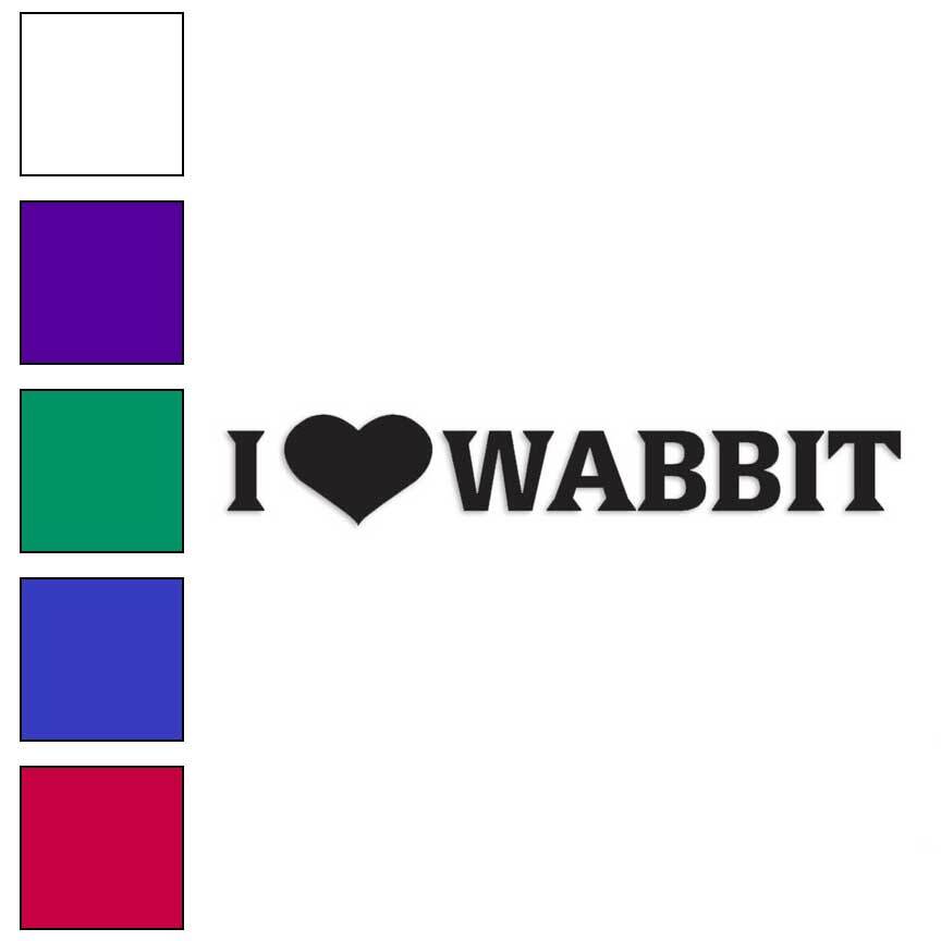 I Heart Love Wabbit Hunting, Vinyl Decal Sticker, Multiple Colors & Sizes #2297