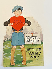 Vintage 1930s Valentine 2-Piece Boy w/ Removeable Sign Carrington U.S.A.