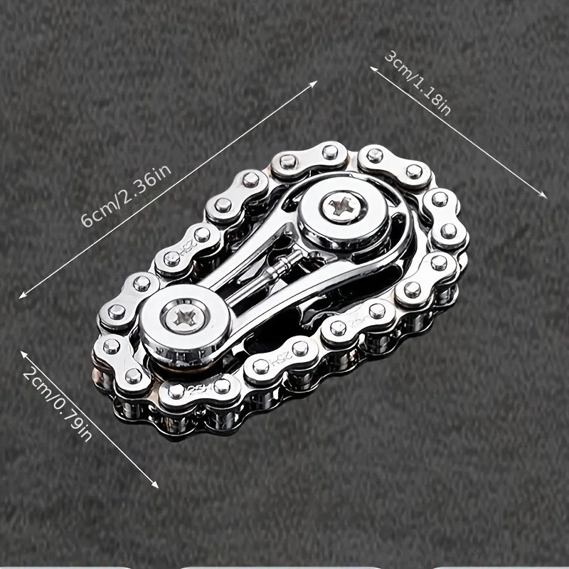 Bicicleta de Metal-Cadena Gear Fidget Spinner - EDC Alivio del Estrés Dedo Giroscopio Juguete Foto 3 de 4