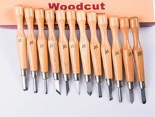 12-Piece Pro Wood Carving Hand Chisels Set Woodworking Gouges Tools