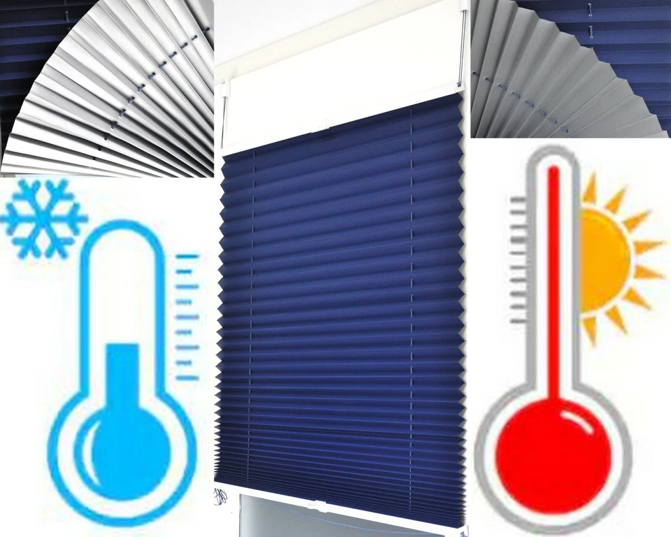 Thermo Plissee Klemmfix Verdunkelung Faltrollo Rollo ohne Bohren Easy verspannt - Bild 1 von 4