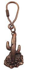 Cactus Southwestern Keychain Souvenir Copper Metal