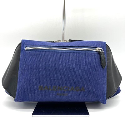 Rare Balenciaga Neo Lift Body Bag Logo Canvas Leather Black 