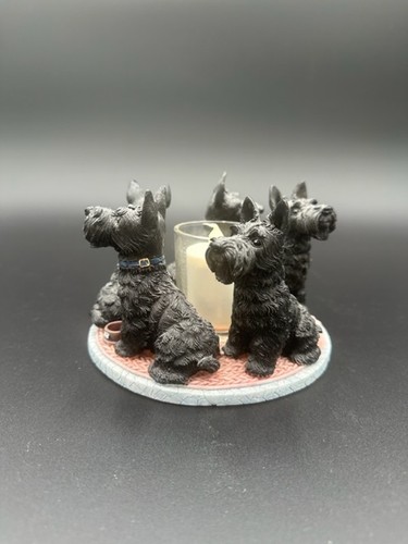 Vintage Continental Creations Kerzenhalter schwarz Scottie Dogs SCOTTYS